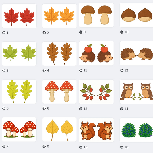 Podzimní dekorace pro děti k vytištění a vystřižení v PF, do okna, na nástěnku, do školky, do školy