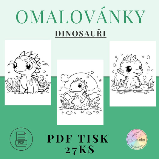 Omalovánky dinosaurů k tisku pro holky i pro kluky