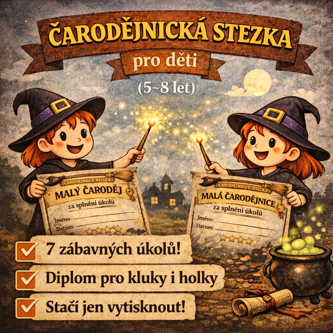 Ideální na čarodějnice, oslavy nebo víkend doma ( děti 5–8 let) 🧙‍♀️ PDF ke stažení