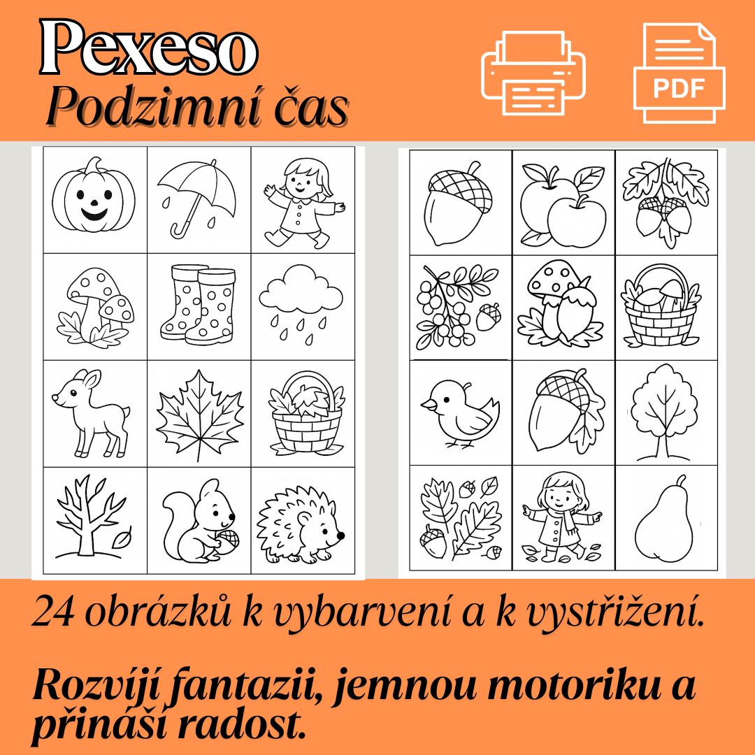 pexeso pro radost, zábavu, pro děti, holky, kluky, rodiče , podzim