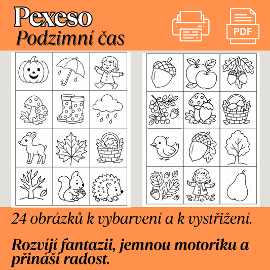 pexeso pro radost, zábavu, pro děti, holky, kluky, rodiče , podzim