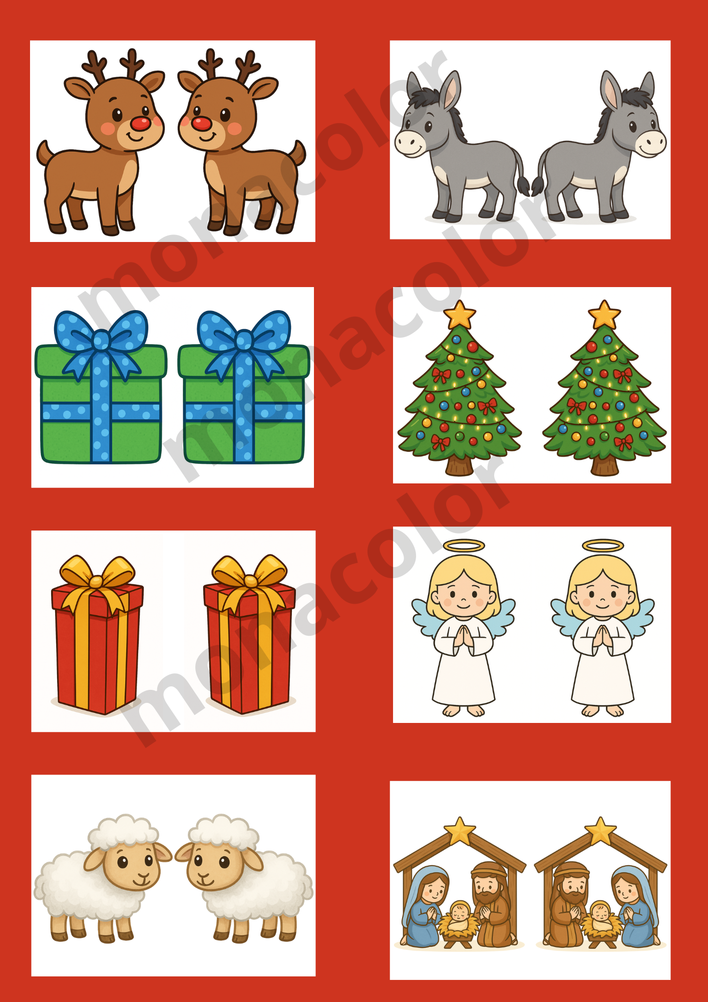 Vánoční výzdoba do oken nebo nástěnku pro děti, pdf ke stažení, tisku a laminaci