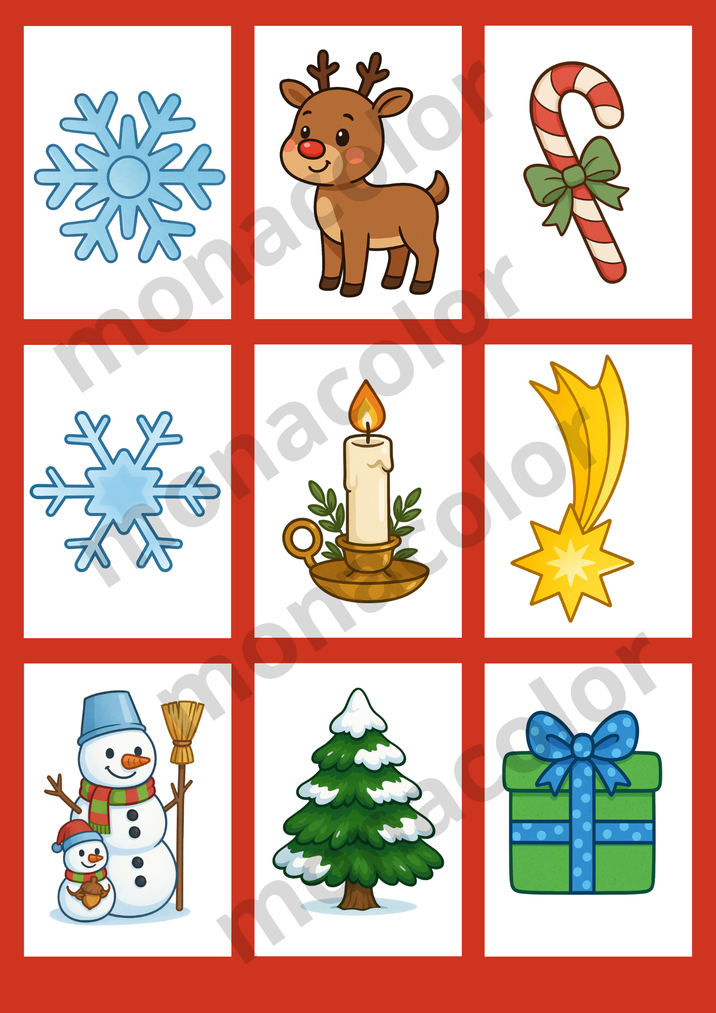 Vánoční výzdoba do oken nebo nástěnku pro děti, pdf ke stažení, tisku a laminaci