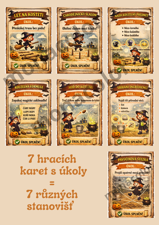 Čarodějnická stezka pro děti (5–8 let) 🧙‍♀️ PDF ke stažení