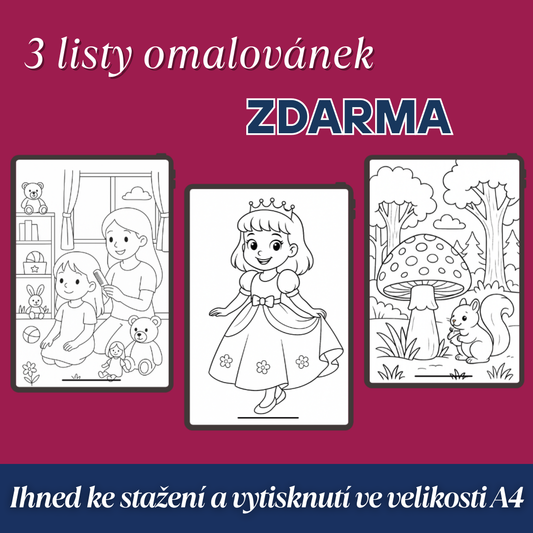 omalovánky zdarma pro děti, princezny, zvířata, rodina